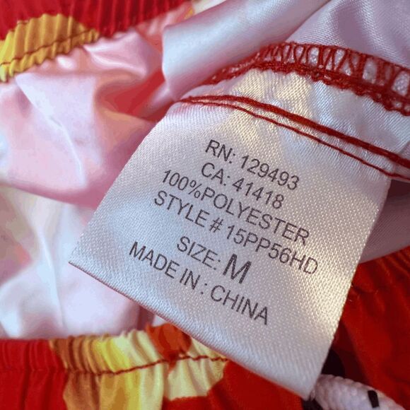 Neff Men's Hotdog Print Drawstring Swim Trunks‎ Red Yellow Size Medium - Picture 5 of 9